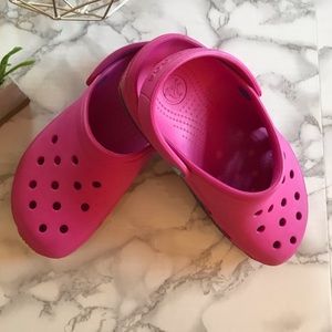 Hot pink crocs